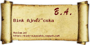 Bink Ajnácska névjegykártya